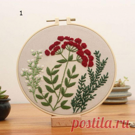 Hand Embroidery Botanical Needlepoint Kit DIY Craft Kit | Etsy