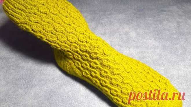 Красивый узор для носков спицами