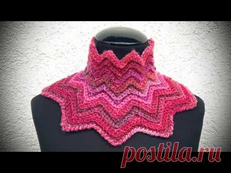 ZICK ZACK KRAGEN aus Verlaufswolle#häkeln #petraperle #haekelanleitung #schalkragen #loop #crochet
