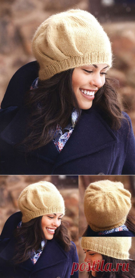 Вяжем спицами красивые шапки со складками сбоку или на затылке для женщин – 2 модели с описанием и МК видео