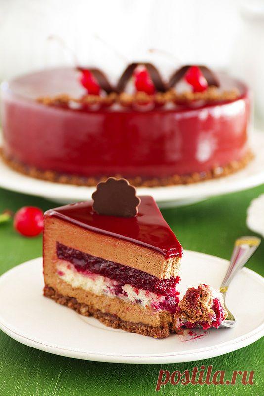 Люблю готовить. - Торт "Красное и черное". (Шоколадно-вишневый).