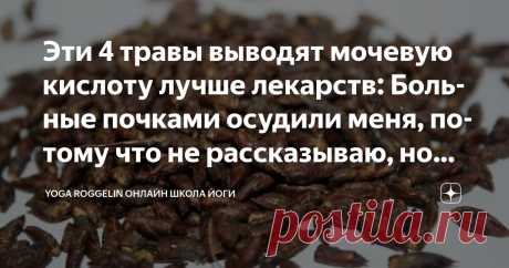 Эти 4 травы выводят мочевую кислоту лучше лекарств: Больные почками осудили меня, потому что не рассказываю, но есть причина Статья автора «Yoga Roggelin онлайн школа йоги» в Дзене ✍:  Под предыдущей статьей: После 50 "как раньше" нельзя!