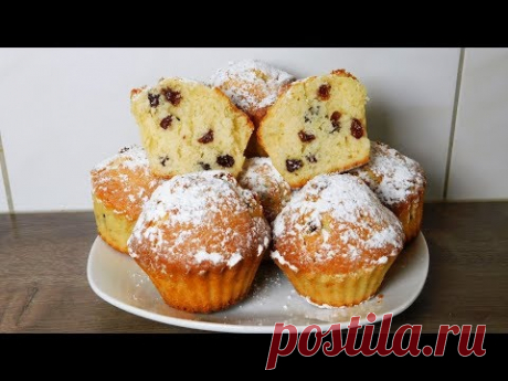 ОЧЕНЬ ВКУСНЫЕ КЕКСЫ С ИЗЮМОМ с растительным маслом без миксера