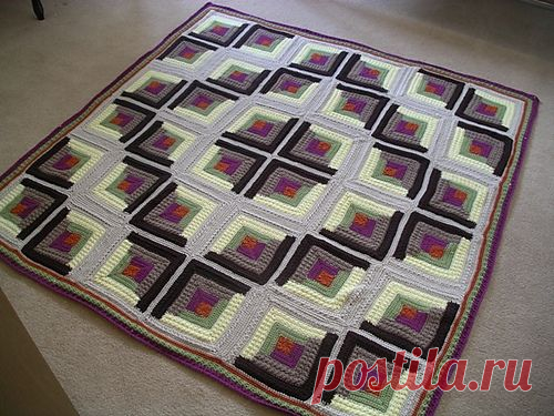 Красивый афганский плед, связанный крючком — Рукоделие