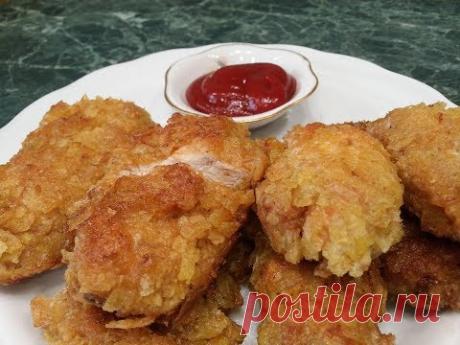 Быстрый Ужин достойный праздничного стола.🍗Курица в чипсах.Наггетсы из курицы.Chicken in chips - YouTube