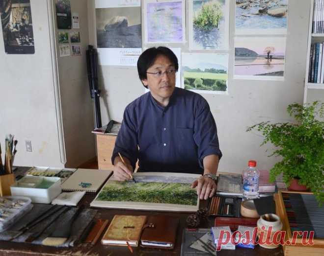 Акварели японского художника Abe Toshiyuki