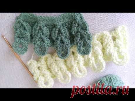 УЗОР КРЮЧКОМ. УЗОР 3D. АЗИАТСКИЙ КОЛОСОК || PATTERN CROCHET. PATTERN 3D. ASIAN SPIKELET.