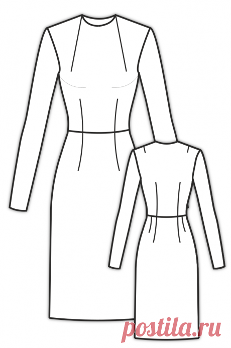 Классическая БК платья отрезного по талии с рукавами Построение выкройки Классическая БК платья отрезного по талии с рукавами по индивидуальному размеру в формате PDF