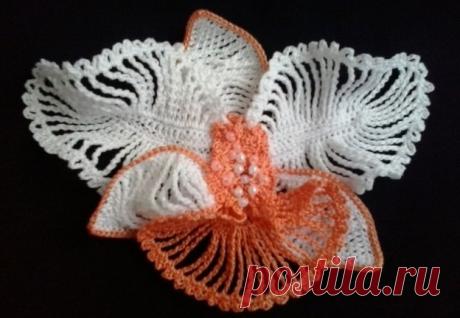 Цветок орхидеи вязаный крючком - Knitting Hobby