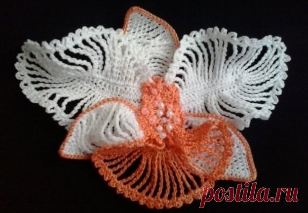 Цветок орхидеи вязаный крючком - Knitting Hobby