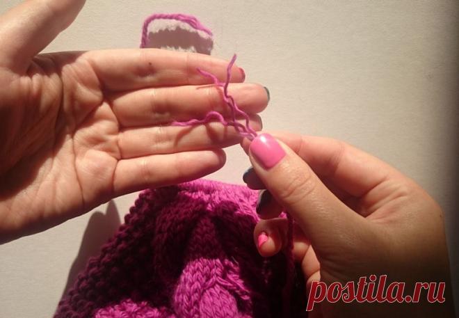 Как соединить нити при вязании без узла