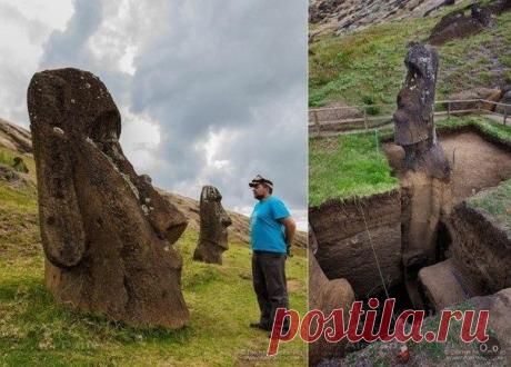 Мы привыкли видеть фотографии с острова Пасхи с загадочными головами, торчащими из земли. Странно узнать, что все не так-то просто.