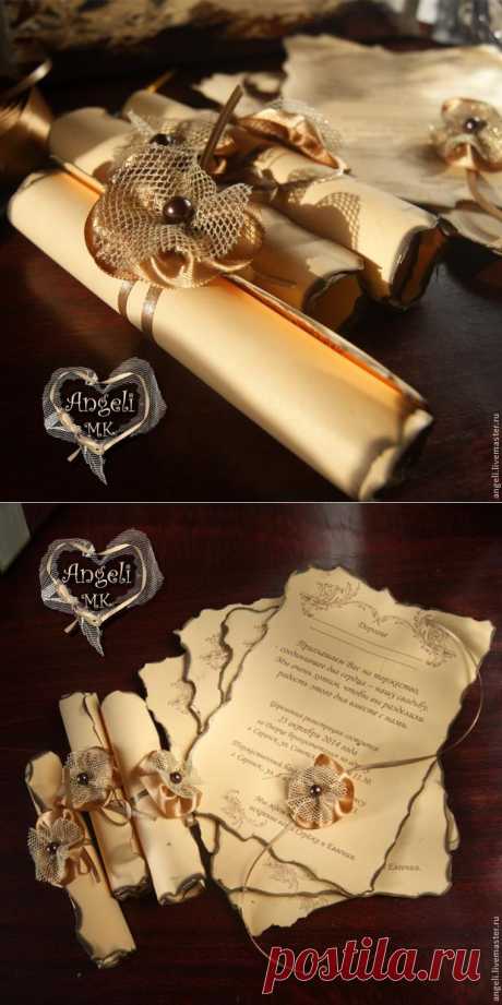 Мастерим приглашение на торжество в виде старого свитка - Ярмарка Мастеров - ручная работа, handmade