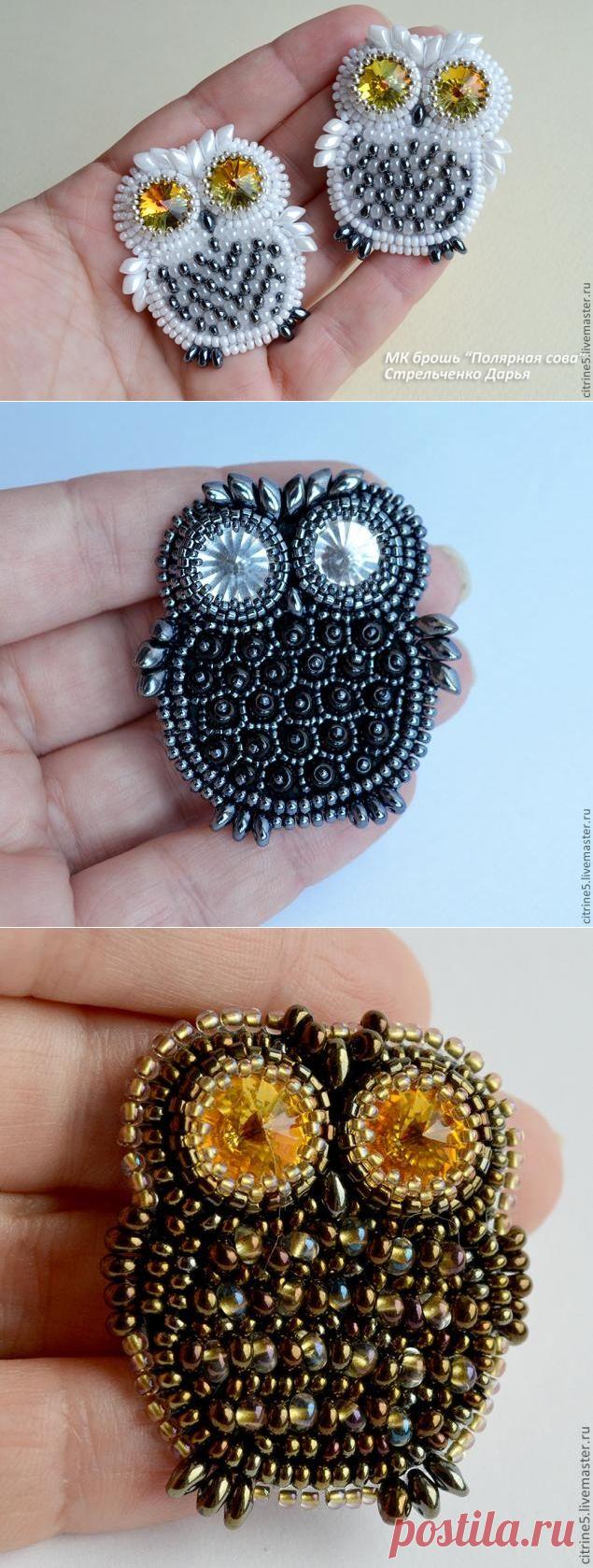 Брошь из бисера "Полярная сова". Мастер-класс