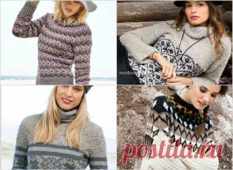 Вязаные женские свитера с жаккардовыми узорами - Knitting.Klubok.ru.com