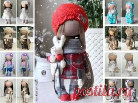 Winter Decor Doll, New Year Doll, Marry Christmas Doll, Fabric Rag Doll, Nursery Decor Doll, Tilda Cloth Doll Red Collection Doll by Yulia K Hello, dear visitors!  This is handmade textile doll created by Master Yulia K. (Sochi, Russia). All dolls stated on the photo are mady by artist Yulia K. You can find them in our shop searching by artist name: https://www.etsy.com/shop/AnnKirillartPlace?ref=hdr&search_query=yulia+k