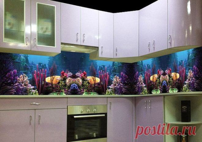 Стеклянные панели с принтами для кухни — Наши дома