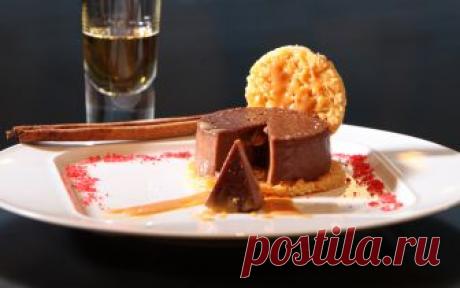 Шоколадов флан с бадемови бисвити Един прекрасен десерт приготвен от шеф Димо Димов