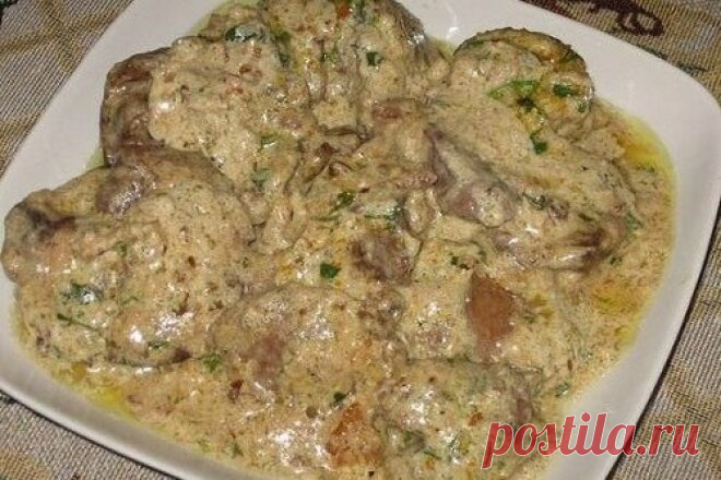 Печень куриная в ореховом соусе, рецепт с фото — Вкусо.ру