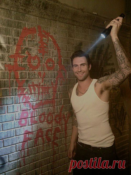 Адам Левин, солист группы Maroon 5, на съёмках &quot;Американской истории ужасов&quot;.