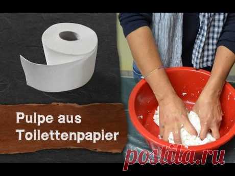 Pulpe (Pappmaché) aus Toilettenpapier selber machen - YouTube