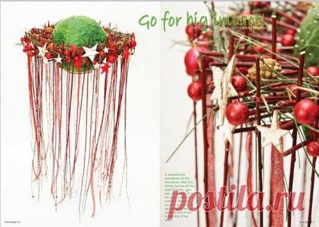 Теория флористики. Основы флористики в лекциях.: Мастер-класс. Новогодняя композиция 3. Публикация из журнала