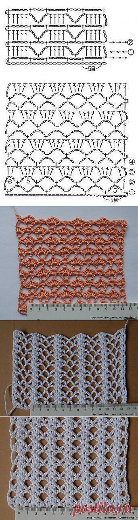 Красивые узоры крючком.