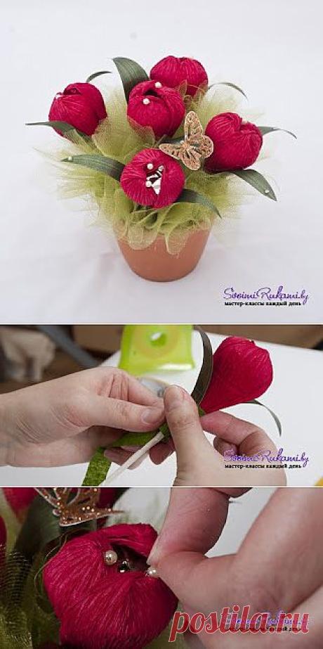 My Stitch Style: Букет Крокусов из гофрированной бумаги