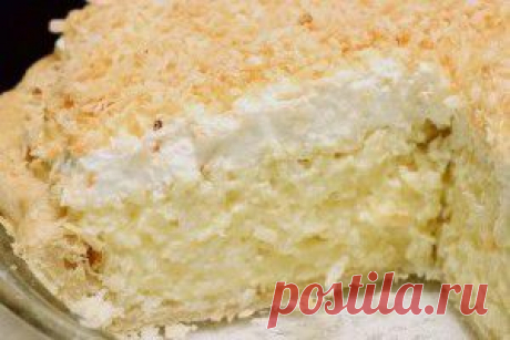 Кокосовый пирог со сливками - очень легко приготовить!