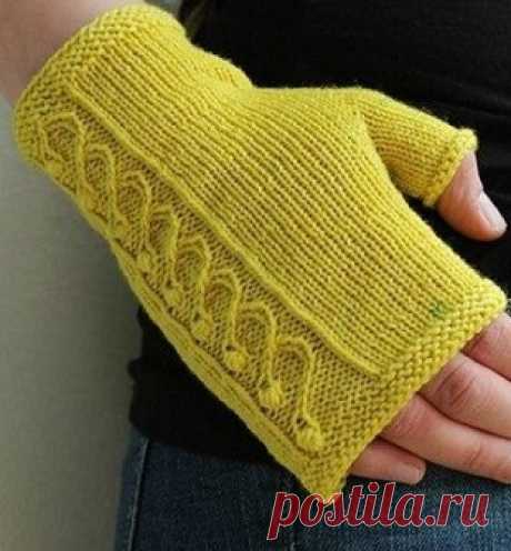 Узор для митенок спицами