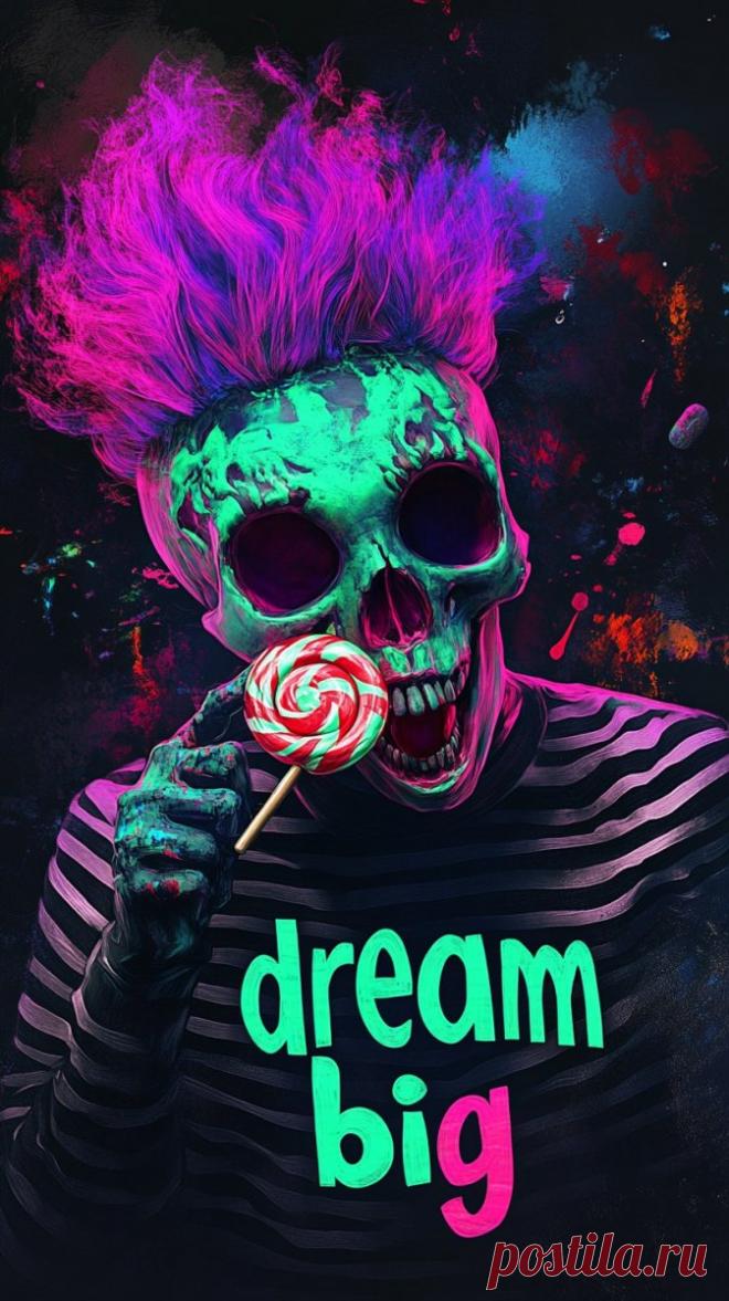 Неоновый череп: яркий стиль и мечта о большом будущем в цифровом искусстве. Изображение из нейросети Midjourney - Midjourney примеры промтов - Форум ИИ о нейросетях - Yes Ai