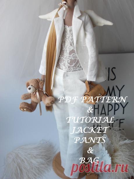 Lovely Jacket ,Pants and Bag for your Tilda and Odiva doll
A beautiful set for your Tilda doll or my Odiva doll model
Sewing pattern and tutorial with step by step instructions and photos.
You can make it from any cotton solid material.
I made a pattern and tutorial for you to enjoy.
A higher level of knowledge in sewing is recommended
Explanations are given in English.