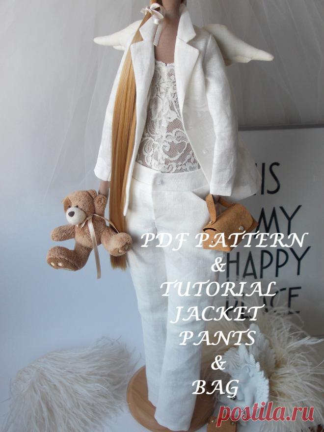 Lovely Jacket ,Pants and Bag for your Tilda and Odiva doll
A beautiful set for your Tilda doll or my Odiva doll model
Sewing pattern and tutorial with step by step instructions and photos.
You can make it from any cotton solid material.
I made a pattern and tutorial for you to enjoy.
A higher level of knowledge in sewing is recommended
Explanations are given in English.