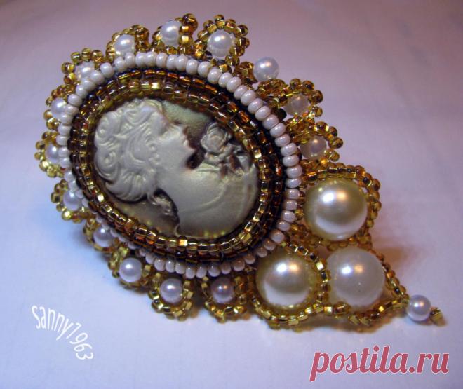 Зажим для палантина " Мадам Помпадур" | biser.info - всё о бисере и бисерном творчестве