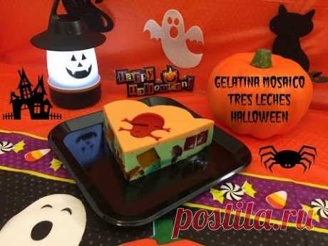 Gelatina Mosaico Tres Leches Halloween