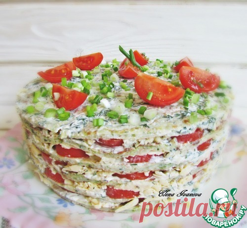 Кабачковый торт с помидорами и сыром - кулинарный рецепт