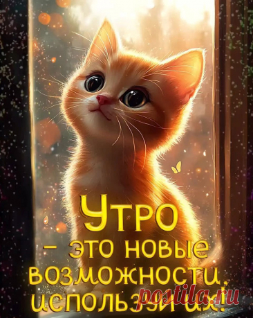 Доброе утро картинка с котиком
