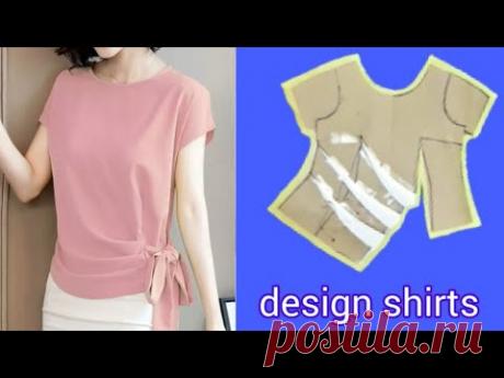 Cắt may Áo kiểu xếp ly cạnh sườn buộc nơ  đẹp |design shirts |Selena Diy |