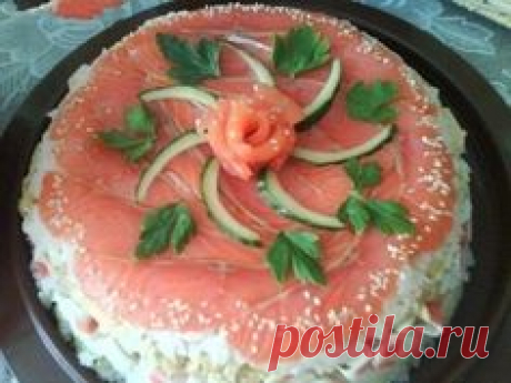 Праздничная закуска ″суши-торт″
