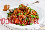 Куриные сердечки, тушенные с шампиньонами