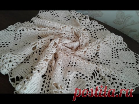 Квадратный мотив крючком. Часть 4. Скатерть. Кайма.