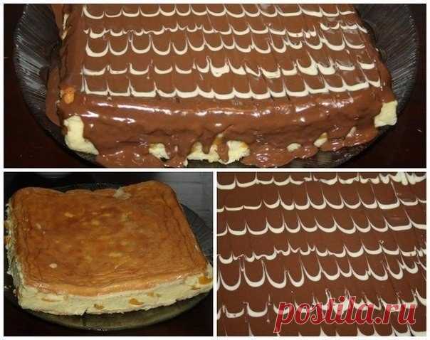 Торт "Персиковое чудо"  Очень вкусный торт) В меру сладкий)