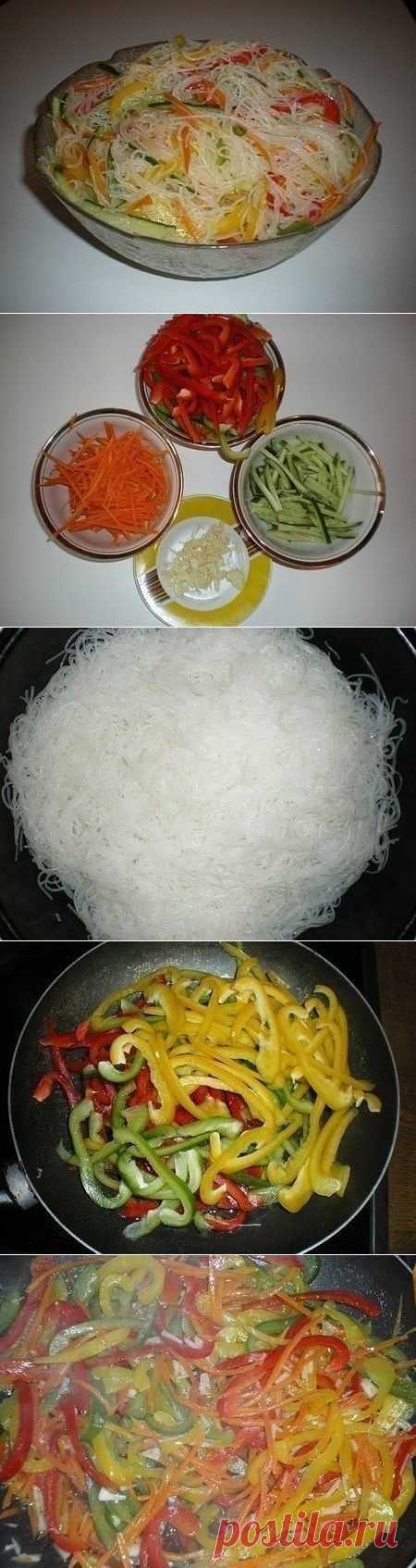 Салат Фунчоза с овощами