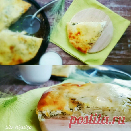 Лепешка с зеленью и сыром адыгейским
