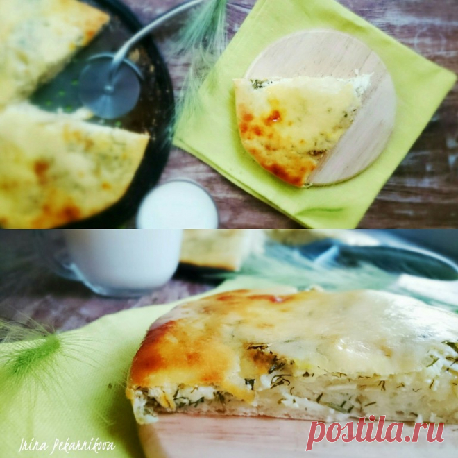Лепешка с зеленью и сыром адыгейским
