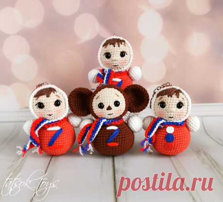 PDF Неваляшка крючком. FREE crochet pattern; Аmigurumi toy patterns. Амигуруми схемы и описания на русском. Вязаные игрушки и поделки своими руками #amimore - маленькие куколки из обычной пряжи, кукла неваляшка.