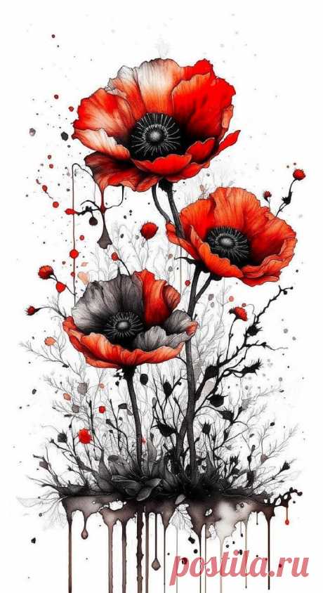 Poppies | Watercolor landscape, Watercolor paintings, Red poppies