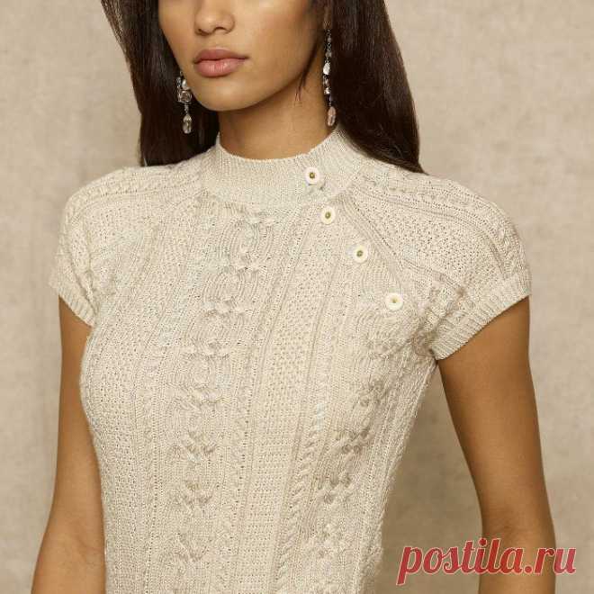 Нежные араны-кофточка спицами от Ralph Lauren