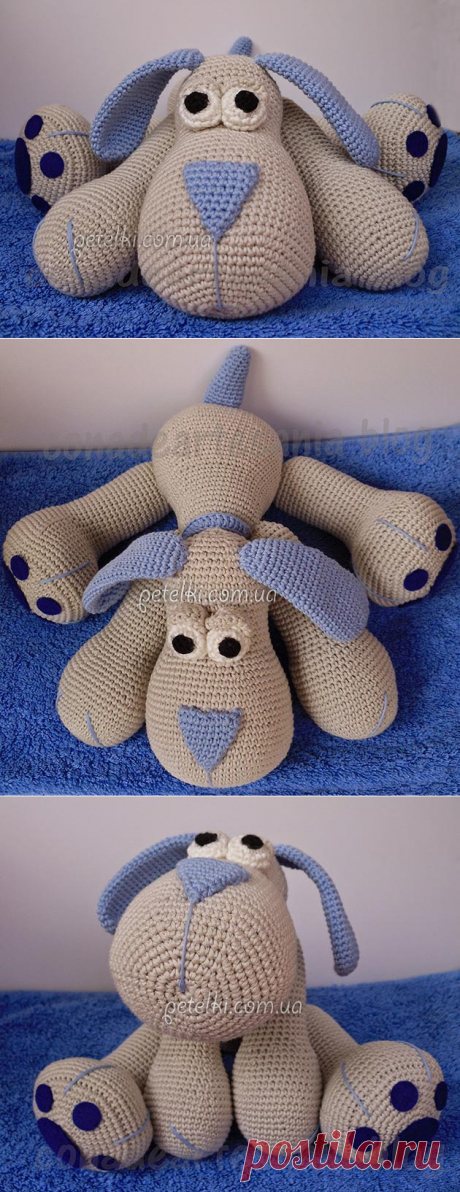 Забавная собачка крючком. Описание вязания