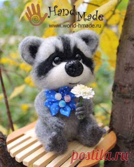 Игрушка &quot;Енот&quot; в технике сухого валяния. Мастер-класс.